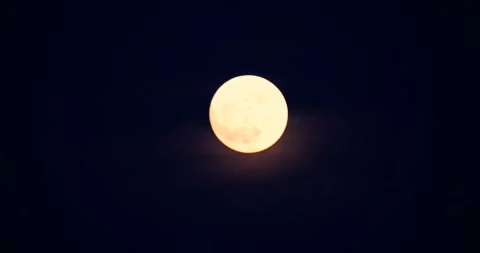 Full Moon in the Dark Sky Stock Footage 262398065