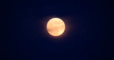 Full Moon in Dark Sky, A Mesmerizing Lunar Sight Stock Footage 262398105