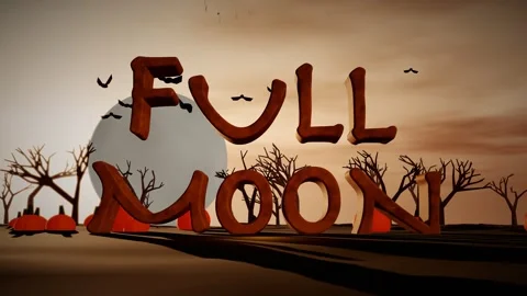 Full Moon Dark Stone Letters in a Misty Graveyard with a Full Moon 스톡 동영상 342411422