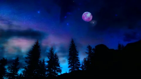 Full Moon Disappearing Behind Clouds Nature Background Stock Footage 225070478