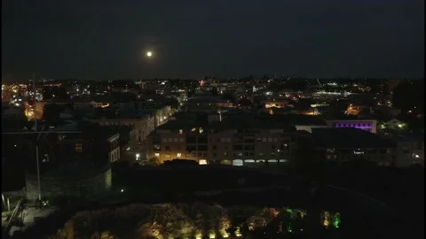 Full moon drone Stock Footage 153261355