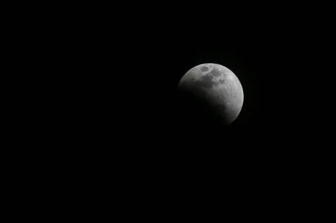 Full moon eclipse in February 2018 from Osaka, Japan Stock Photos