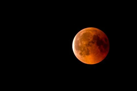 Full moon eclipse at night in the summer Stock Photos