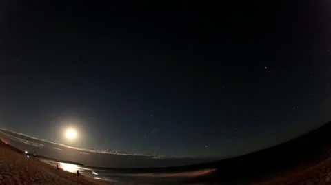 Full moon electric storm Stock Footage 12584007