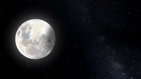 Full moon floating across a starry night sky Stock Footage 336112646