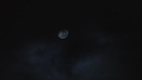 Full moon with flying clouds in the night Video 2 Stock Footage 302158504