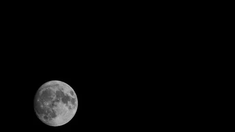 Full moon flying over the dark night sky Stock Footage 120253763
