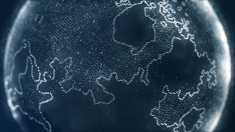 The Full Moon in Futuristic Digital Style Stock Footage 99875396