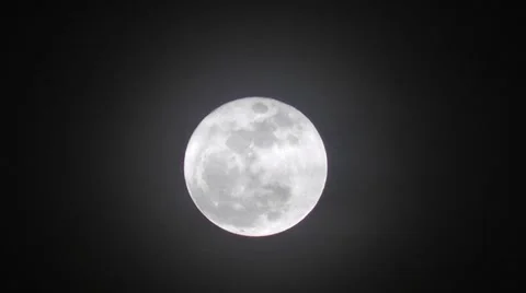 Full Moon With Geese Flying By Stock Footage 2372889