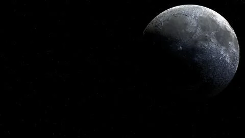 Full moon globe from space with sunlight Ilustração Stock