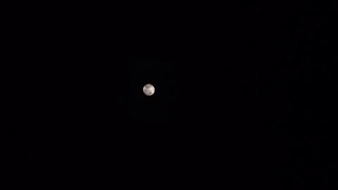 Full Moon Glowing in Dark Black Night Sky Stock Footage 341956119