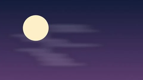 Full moon glowing through thin clouds in night sky Stock Illustration