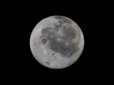Full moon high resolution photography from space. Stock Illustration