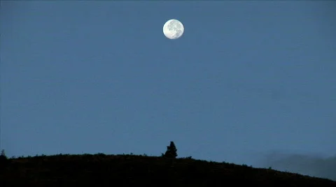 Full Moon-Hill Stock Footage 781741