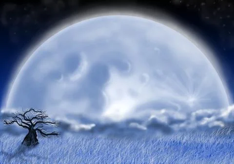 Full moon Stock Illustration