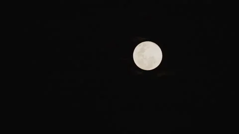Full Moon Isolated Against Black Night Sky Stock-Footage 336337151