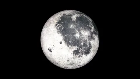 Full moon isolated on black background with visible surface details Vidéo 337080282