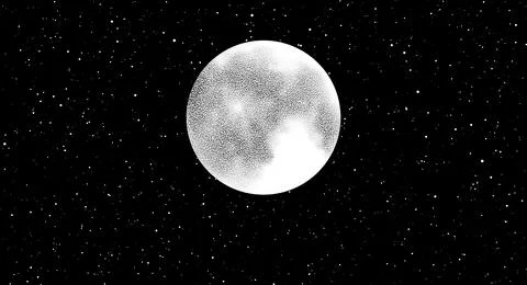 Full moon isolated on dark background. Magic vector elements Illustrazione stock