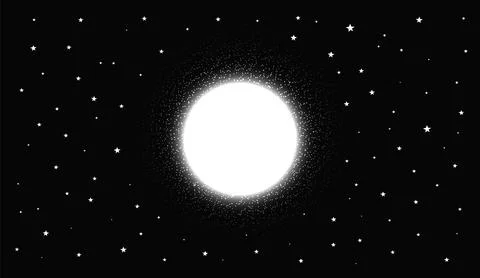 Full moon isolated on dark background. Magic vector elements Stock Illustration