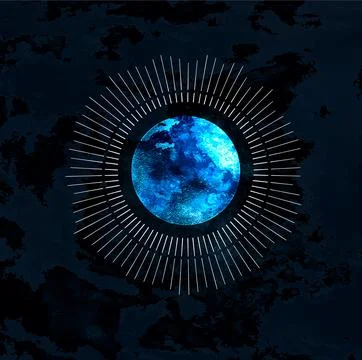 Full moon isolated on dark background. Magic vector elements Stock Illustration