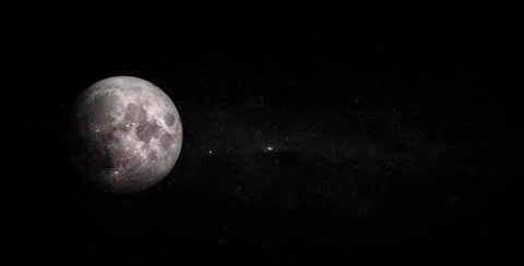 Full moon isolated on space background. Elements of this image furnished by N 스톡 사진