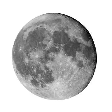 Full Moon isolated on white 스톡 사진