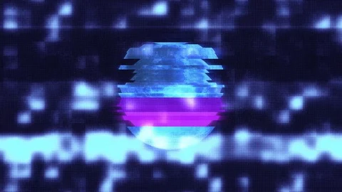 Full moon on jumpy glitch old lcd led tv computer screen display seamless loop Vídeo Stock 95321803