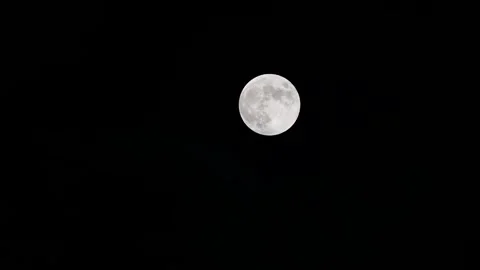 Full moon just before the onset of the partial lunar eclipse, France Stock Footage 254330705