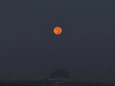 Full moon at largest also called supermoon Stock Photos