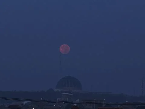 Full moon at largest also called supermoon Stock Photos