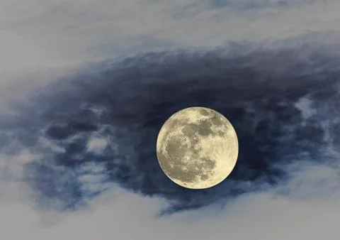 Full Moon on the light blue Foto stock