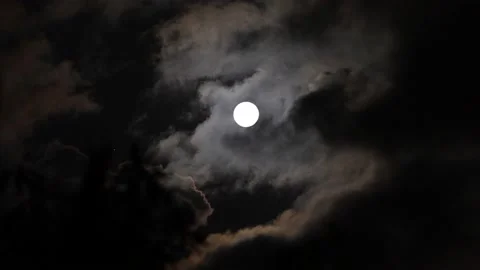 Full moon light with cloud Stock Footage 221626997