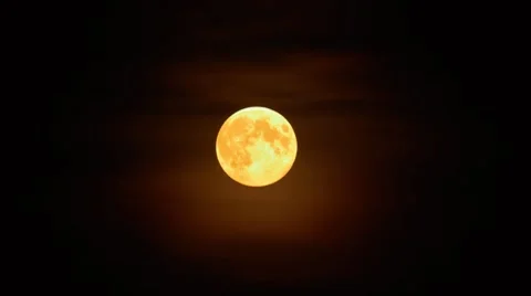 Full moon in the mist on dark night sky background Stock Footage 8524271