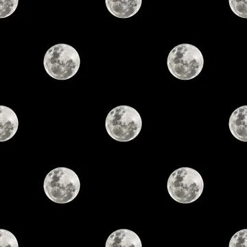 Full Moon Motif Seamless Pattern Illustrazione stock