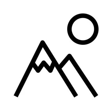 Full moon mountain flat outline icon Stock Illustration