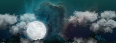 Full moon, mountains and an epic nature scene 4K. 스톡 동영상 246531822