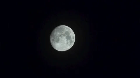Full moon movement in dark sky Stock Footage 151427255