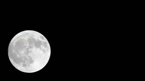 The full moon moves across the sky. Time lapse. Isolated on black background. Stock Footage 121509160