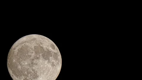 Full moon moving across night sky close-up. Surface of a natural Earth satellite Stock Footage 271259374