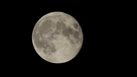 Full Moon Moving Across Night Sky Space Nature Video. Stock Footage 331944808