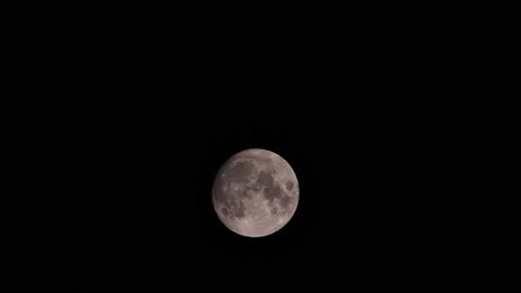Full Moon Moving In Dark Black Night Sky 2 Stock Footage 161133145