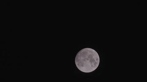 Full Moon Moving In Dark Black Night Sky 3 Stock Footage 161133194