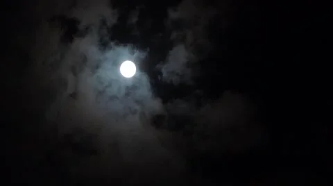 Full Moon Moving In The Night Sky Stock-Footage 55644558