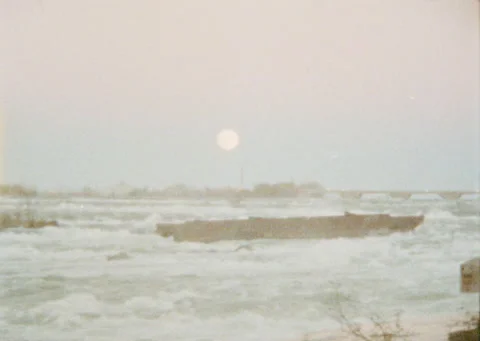 Full moon at niagara falls Stock Footage 339631789