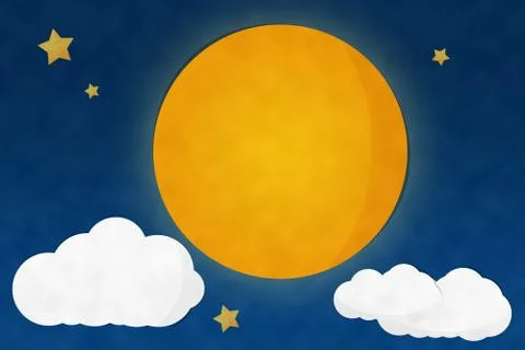 Full moon night and starry Stock Illustration