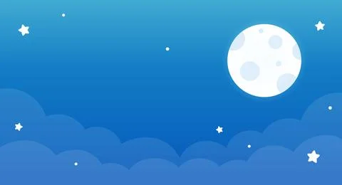 Full moon night cartoon background banner Stock Illustration