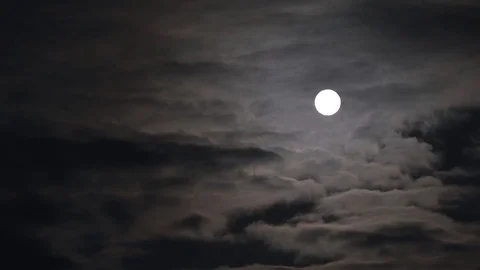 Full moon at night with cloud real Stock Footage 97811609