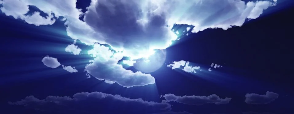 Full moon at night cloud sky, illustration Stock Illustration