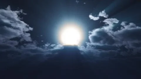 Full moon at night cloud sky, illustration Stock Illustration