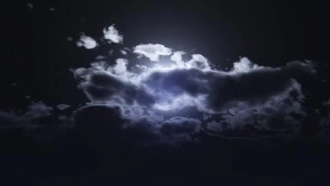 Full moon at night cloud sky, illustration Stock Illustration